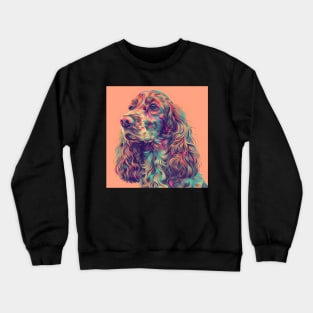 Cocker Spaniel in 70's Crewneck Sweatshirt